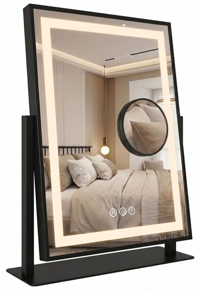 Rea Rea, Zrcadlo LED LUMI Black 30x40cm, HOM-01805
