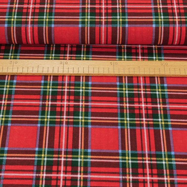 Směsové plátno vánoční 513030, červené káro, š.140cm (látka v metráži)
