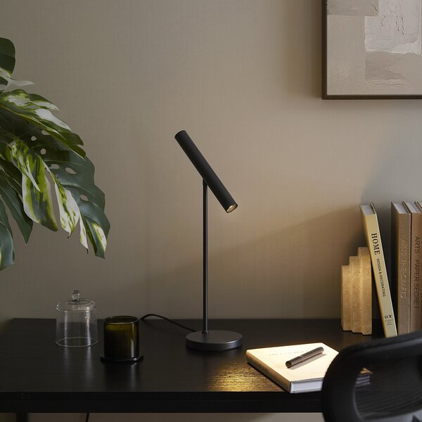 Moderní stolní lampa černá vč. LED s dotykovým stmívačem - Neva
