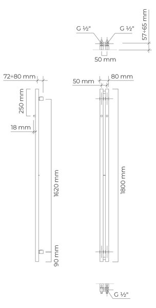 Oltens Stang (s) koupelnový radiátor designově 180x8 cm bílá 55023000