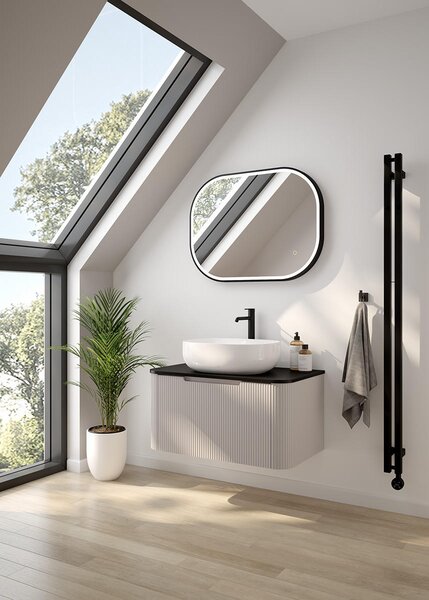 Oltens Stang (s) koupelnový radiátor designově 180x23 cm černá mat 55026300