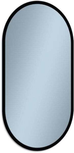 Venti Oslo zrcadlo 50x90 cm oválný s osvětlením černá 5907722357519