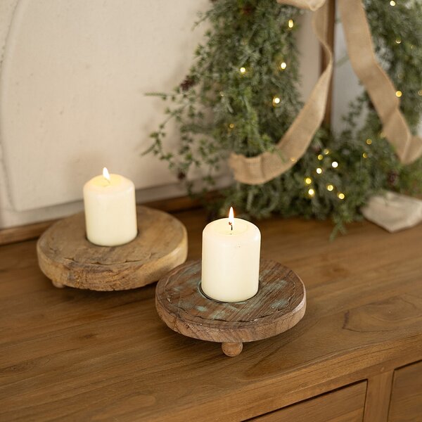 Svíčka podstavec Rustic Flame 15 cm