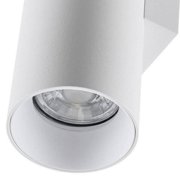 Deko-Light Nástěnné světlo CAN, bílé, 2 světla, výška 22 cm, kov, GU10, stmívatelný, Bílá / opál, Obývací pokoj / jídelna, Hliník