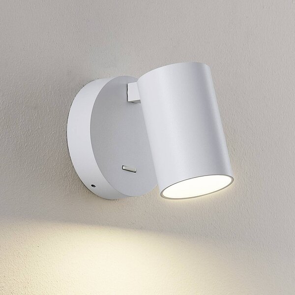 Deko-Light Nástěnné bodové svítidlo CAN TILT, bílé, Ø 10 cm, kov, vypínač, GU10, Bílá / opál, Obývací pokoj / jídelna, Hliník, Nástěnné svítidlo