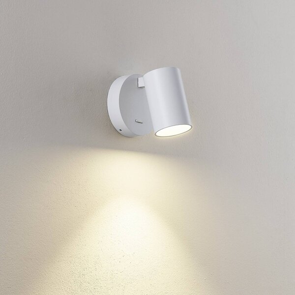 Deko-Light Nástěnné bodové svítidlo CAN TILT, bílé, Ø 10 cm, kov, vypínač, GU10, Bílá / opál, Obývací pokoj / jídelna, Hliník, Nástěnné svítidlo