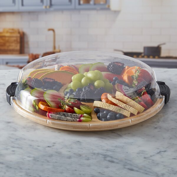 Servírovací tác Farberware s víkem a příhrádkami 35 cm, bambusový 5320875EU