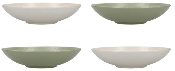 Talíře / misky KitchenCraft 22 cm – sada 4 mix barvy, dárkové balení KCBOWL22PK4GRN