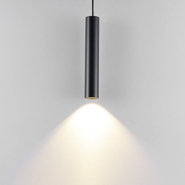 Deko-Light Závěsné světlo CAN, černé, výška 35 cm, Ø 6 kov, GU10, stmívatelný, Černá, Obývací pokoj / jídelna, Hliník