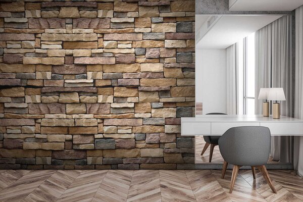 Fototapeta Texturovaný design kamenné stěny ve vrstvách, 3D fototapety, Populární fototapety, u52545 - Tapeko.co.cz