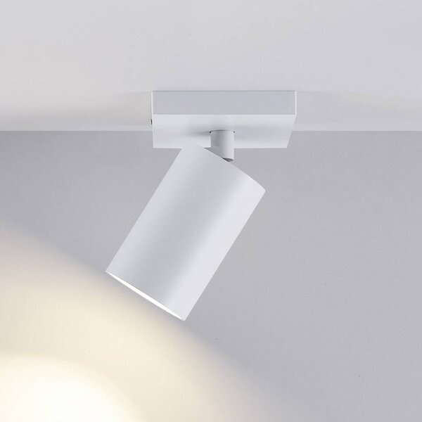 Deko-Light Stropní bodové osvětlení CAN TILT, bílé, 11 x 9 cm, 1 světlo, kovové GU10, stmívatelný, Bílá / opál, Obývací pokoj / jídelna, Hliník