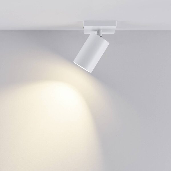 Deko-Light Stropní bodové osvětlení CAN TILT, bílé, 11 x 9 cm, 1 světlo, kovové GU10, stmívatelný, Bílá / opál, Obývací pokoj / jídelna, Hliník