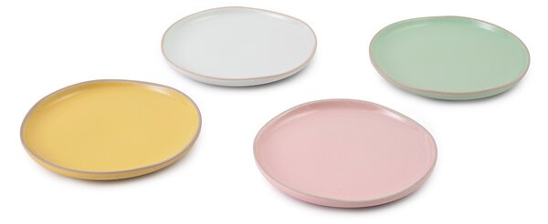 Jamie Oliver Big Love sada 4 kameninových talířů Ø 19 cm (žlutý, zelený, béžový, růžový) JOBLPLAT19PK4