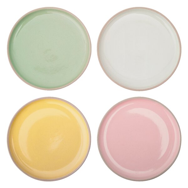Jamie Oliver Big Love sada 4 kameninových talířů Ø 19 cm (žlutý, zelený, béžový, růžový) JOBLPLAT19PK4