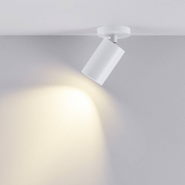 Deko-Light Stropní bodové osvětlení CAN TILT, bílé, Ø 8 cm, 1 světlo, kov, GU10, stmívatelný, Bílá / opál, Obývací pokoj / jídelna, Hliník