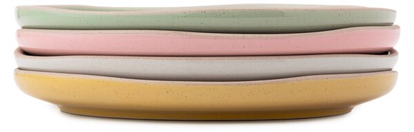 Jamie Oliver Big Love sada 4 kameninových talířů Ø 19 cm (žlutý, zelený, béžový, růžový) JOBLPLAT19PK4