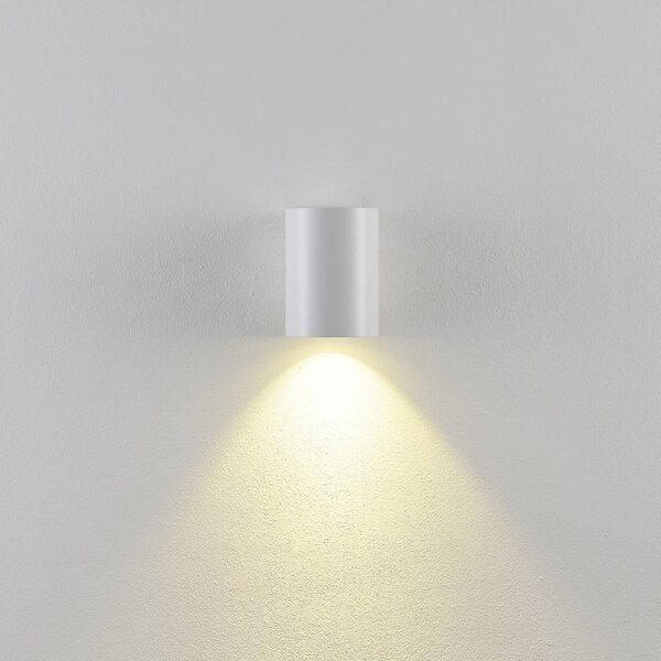 Deko-Light Venkovní nástěnné svítidlo CAN, bílé, 1 světlo, Ø 8 cm, IP65, kov, GU10, stmívatelný, Bílá / opál, Hliník