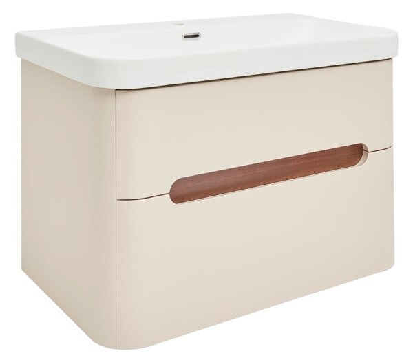 Koupelnová skříňka s umyvadlem SAT Fusion 77,5x53x45 cm pískově béžová mat SATFUSION280BEMW