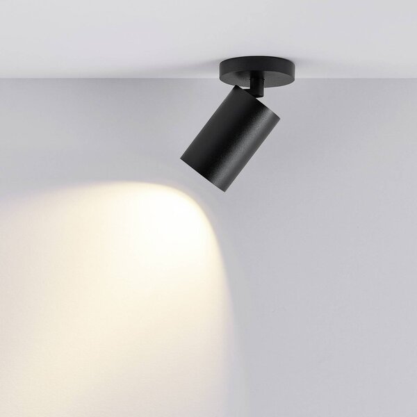 Deko-Light Stropní bodové osvětlení CAN TILT, černé, Ø 8 cm, 1 světlo, kovové GU10, stmívatelný, Černá, Obývací pokoj / jídelna, Hliník