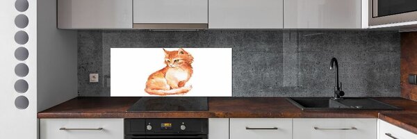 Skleněný panel do kuchynské linky Červená kočka pksh-120895228