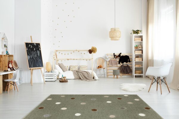 Koberec Tanami Kids C7218A zelený / krémový