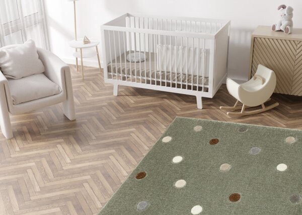Koberec Tanami Kids C7218A zelený / krémový