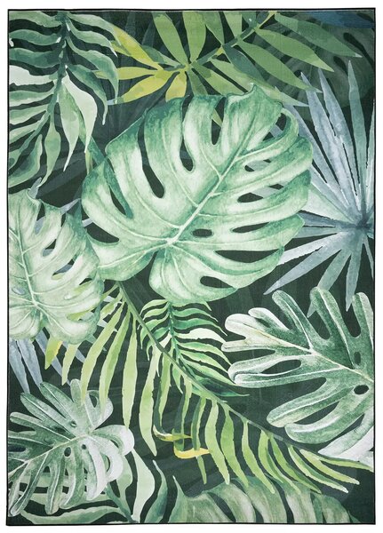 Makro Abra Moderní kusový koberec FLANNEL PRINTED C139D Listy zelený Rozměr: 80x150 cm