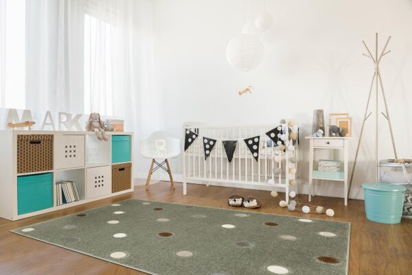 Koberec Tanami Kids C7218A zelený / krémový
