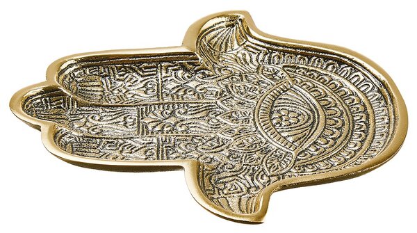 HAMSA Dekorační podnos 20 cm - zlatá
