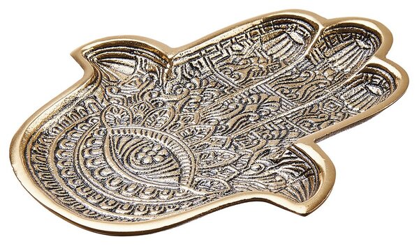 HAMSA Dekorační podnos 20 cm - zlatá