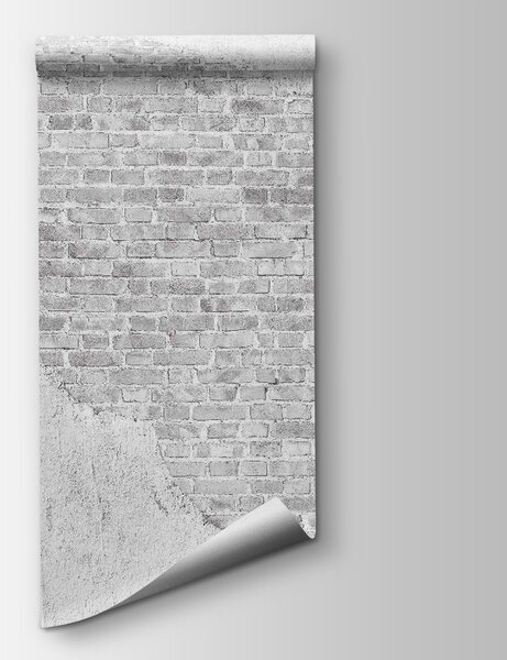 Fototapeta Bílá cihlová zeď s bílou skvrnou, Designové fototapety na zeď, Populární fototapety, u53029 - Tapeko.co.cz