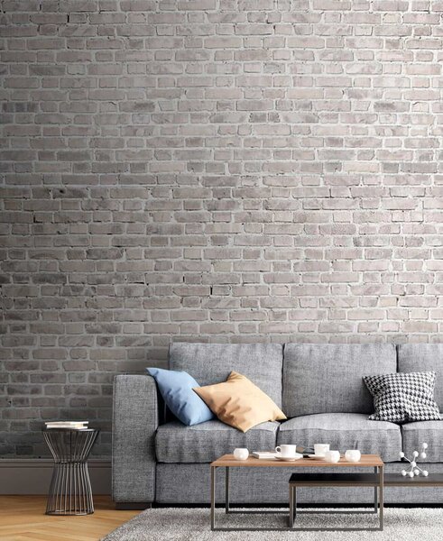 Fototapeta Bílá cihlová zeď s šedými cihlami, Designové fototapety na zeď, Populární fototapety, u53034 - Tapeko.co.cz