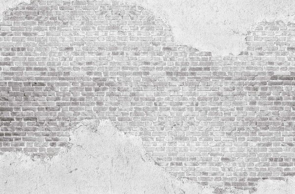 Fototapeta Bílá cihlová zeď s bílou skvrnou, Designové fototapety na zeď, Populární fototapety, u53029 - Tapeko.co.cz