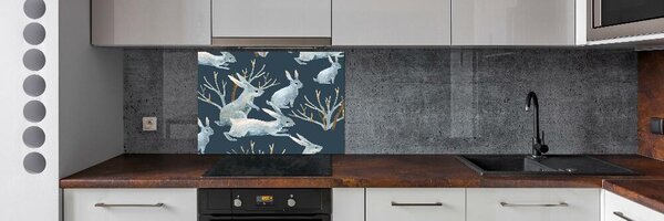 Dekorační panel sklo Králík zima pksh-121202554