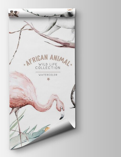 Fototapeta Akvarelové ilustrace zvířat a rostlin, Dětské fototapety, Populární fototapety, u53071 - Tapeko.co.cz