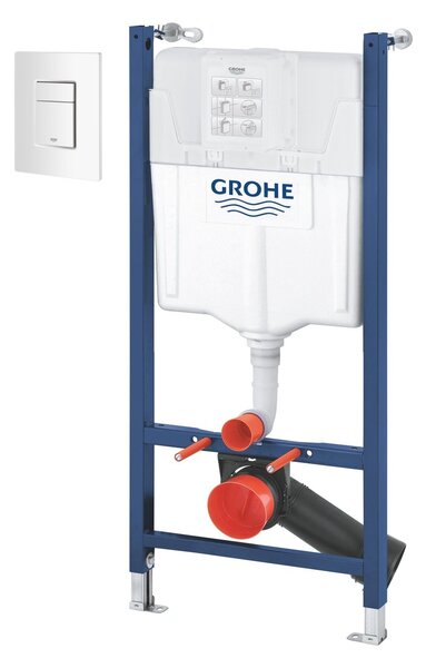 Sada podomítkový WC modul Grohe Solido 38971000, splachovací tlačítko Grohe Skate 38732SH0