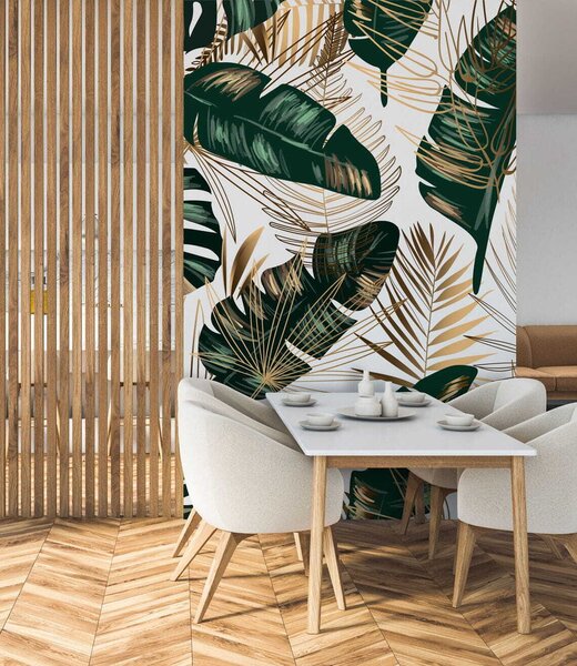 Fototapeta Svěží tropické listy v elegantním designu, Fototapety s listy, Populární fototapety, u53279 - Tapeko.co.cz