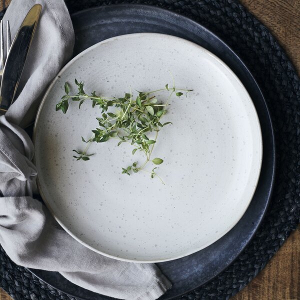 Kameninový obědový talíř Pion Grey/White 21,5 cm