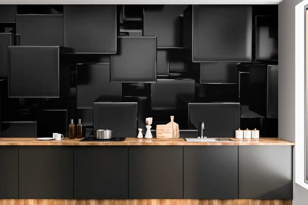 Fototapeta Skupina černých kostek, 3D fototapety, Populární fototapety, u53412 - Tapeko.co.cz