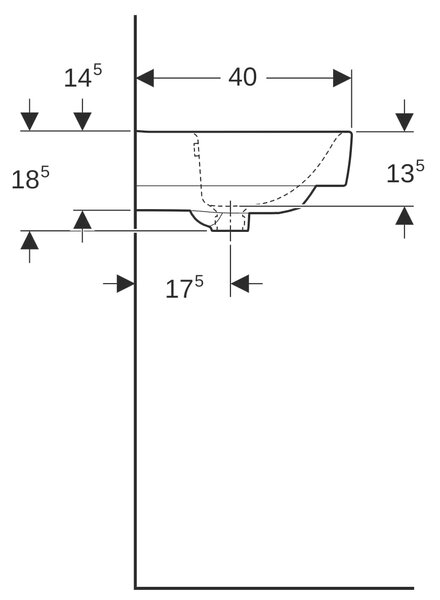 Geberit Selnova Compact umyvadlo 65x40 cm obdélníkový klasický-na pult bílá 501.892.00.7
