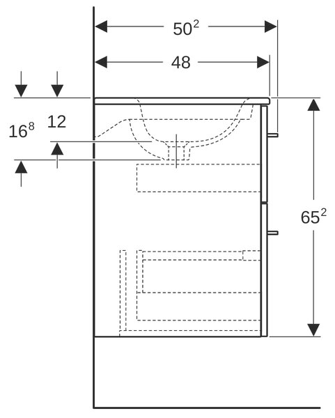 Geberit Selnova Square umyvadla se skříňkou 60 cm bílá 501.236.00.1