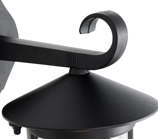 Klasická venkovní nástěnná lampa černá IP44 - Herb