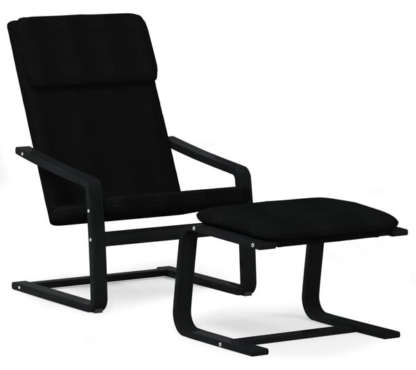 Relaxační křeslo s podnožkou černé textil 3154419