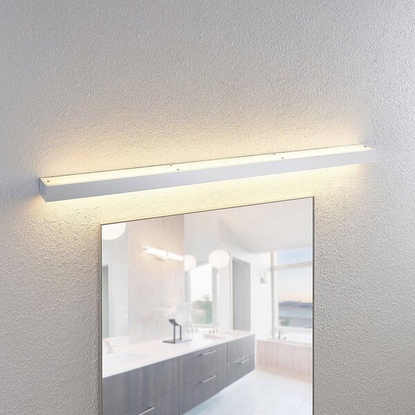 Lindby Koupelnové nástěnné svítidlo LED Layan, 120 cm, chrom, kov, Chrom / stříbro, Koupelna, kov, Moderní