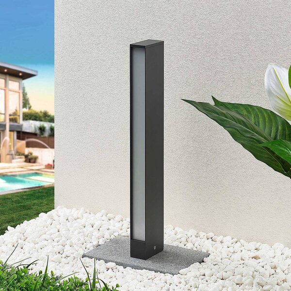 Lucande Světlo LED na cestu Lirka, tmavě šedé, kov, 60 cm, Hliník / šedá / zinek, Hliník, Moderní