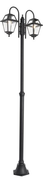 Klasická venkovní lucerna černá 235 cm 2-světla IP44 - Berta