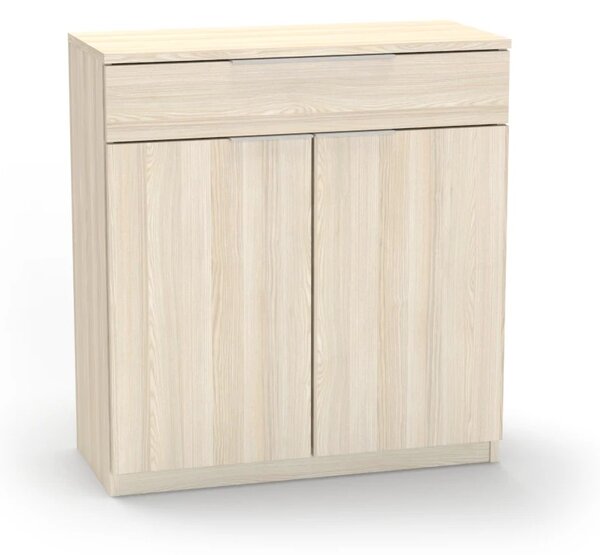 Komoda VARIO 1 Šířka 80 cm, Akácie světlá, nerez úchytky