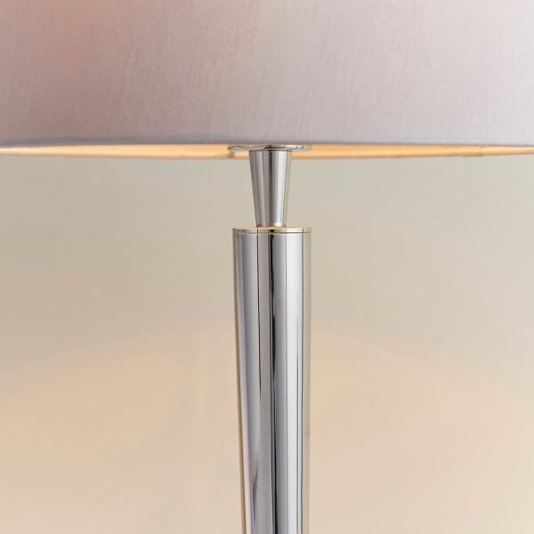 Endon 72175 - Stolní lampa s USB portem SYON 1xE14/40W/230V lesklý chrom/béžová