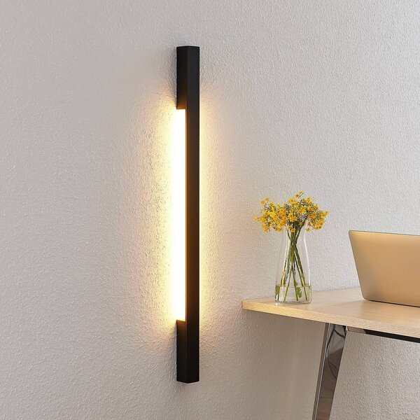 Arcchio Ivano LED nástěnné světlo, 91 cm, černé, Černá, Chodba, Hliník, Moderní