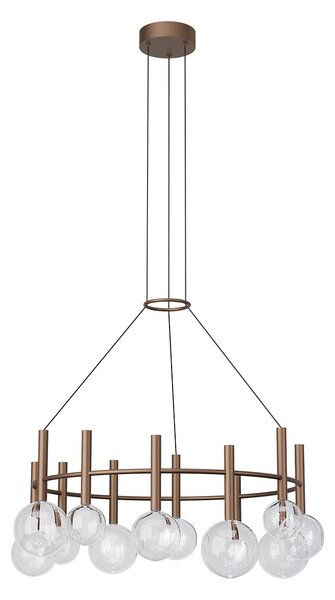 Redo Závěsné LED svítidlo BOLLA, 53W, ø 84 cm, CCT 2700-3000K Barva: Kávová